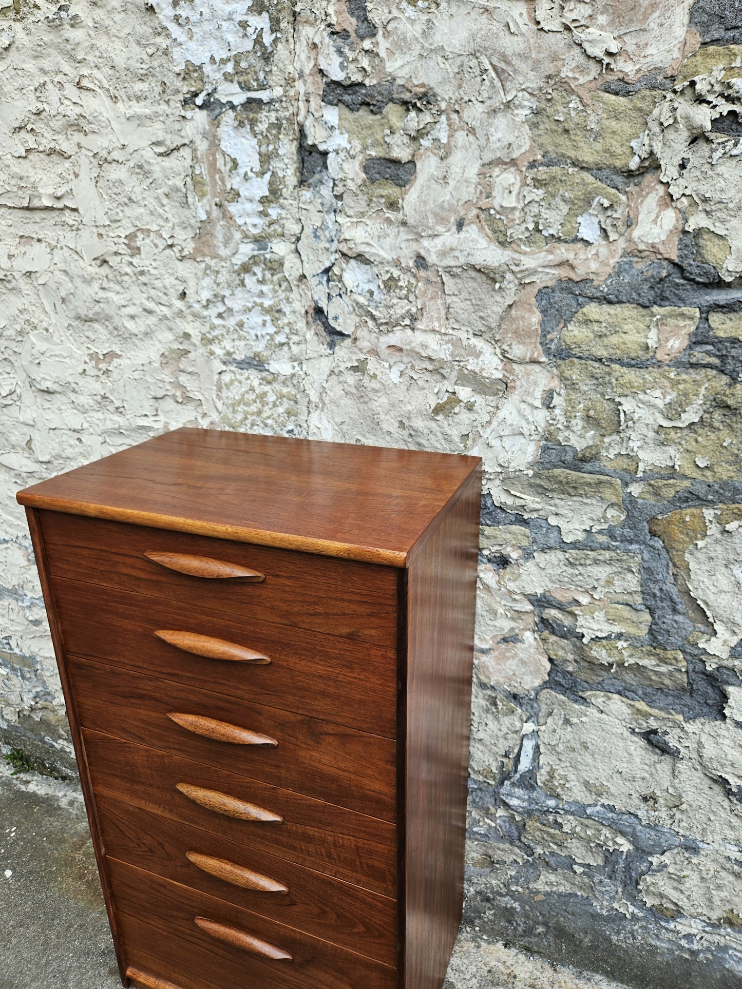Austinsuite Chest of Drawers: Mid-Century Modern Tallboy Cabinet Teak Six Drawer