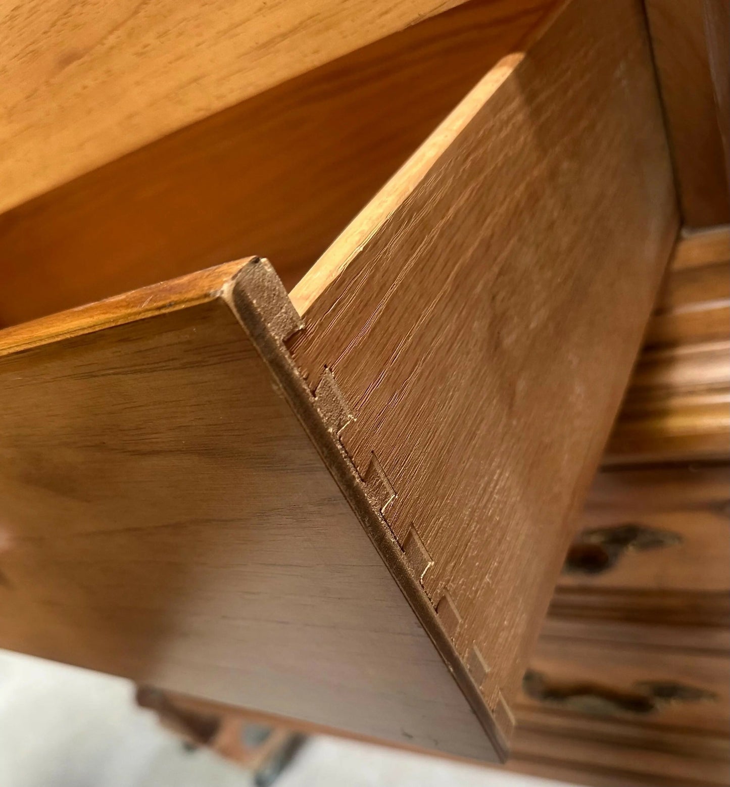 Vintage mid century Maple linen cupboard drawers by Thomasville