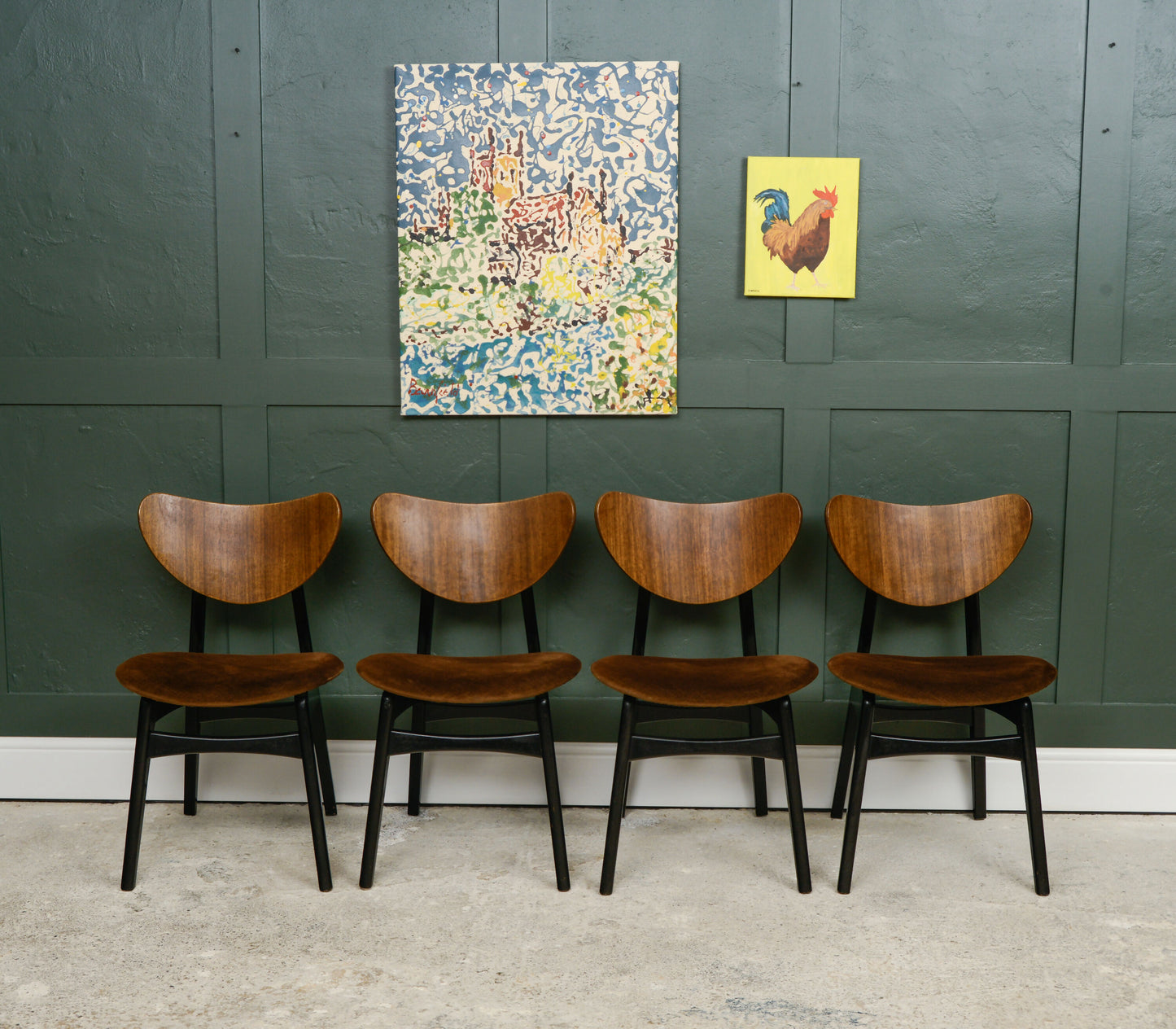 4 x G Plan Librenza Butterfly Back Dining Chairs - Tola Wood - E Gomme - 1960s