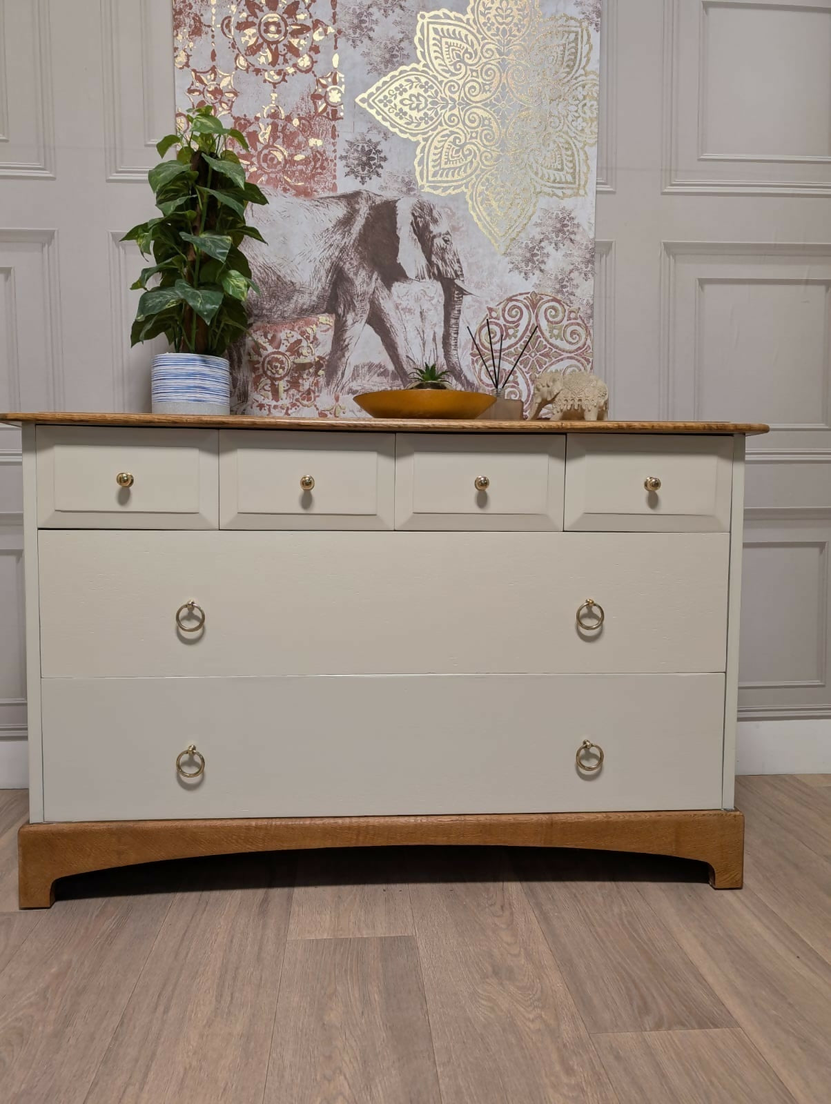 Stag Minstrel Madrigal Range Restored Vintage Drawers French Grey