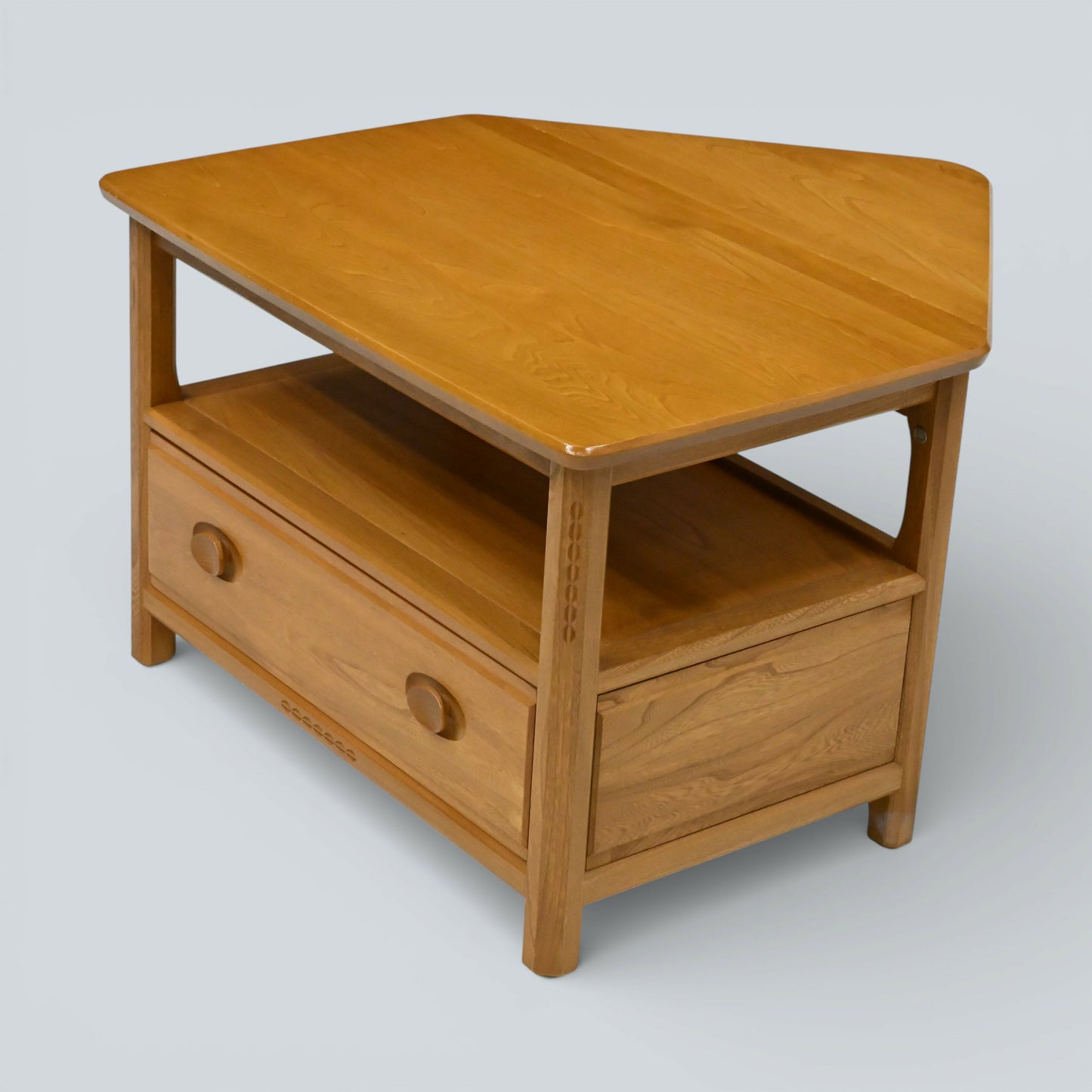 Ercol Corner TV Stand Video Cabinet Corner Flap Light Finish FREE UK Delivery*