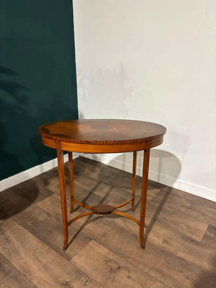 Edwardian Inlaid Oval Window Side Table2