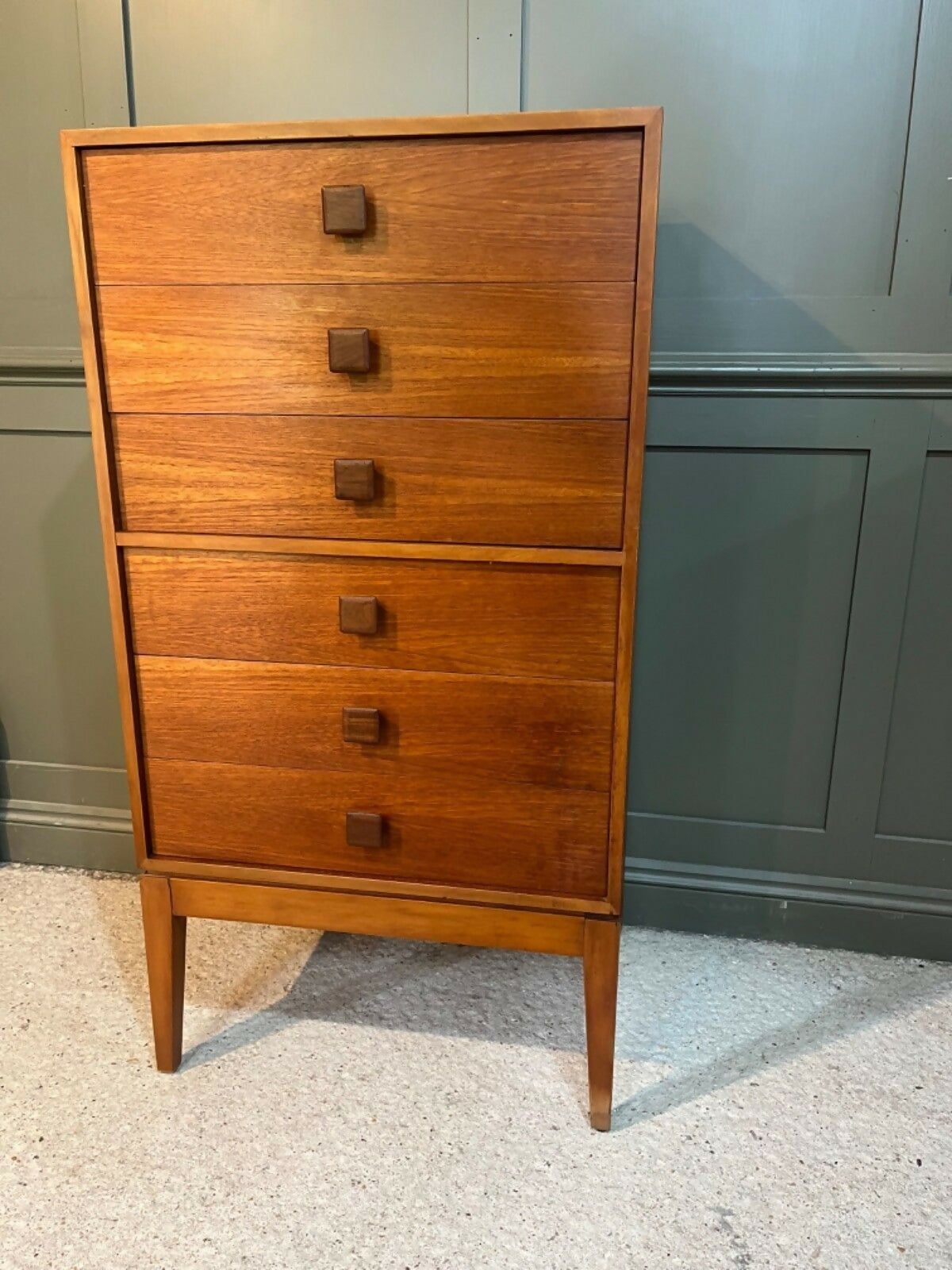 Tallboy Teak Chest Of Drawers Mid 20th C 6 Drawer Chest Danish Style