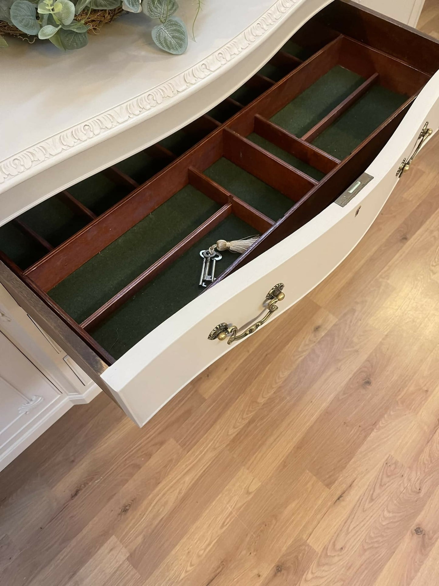 Stunning Large Mahogany Sideboard Fusion Paint Cathedral Taupe