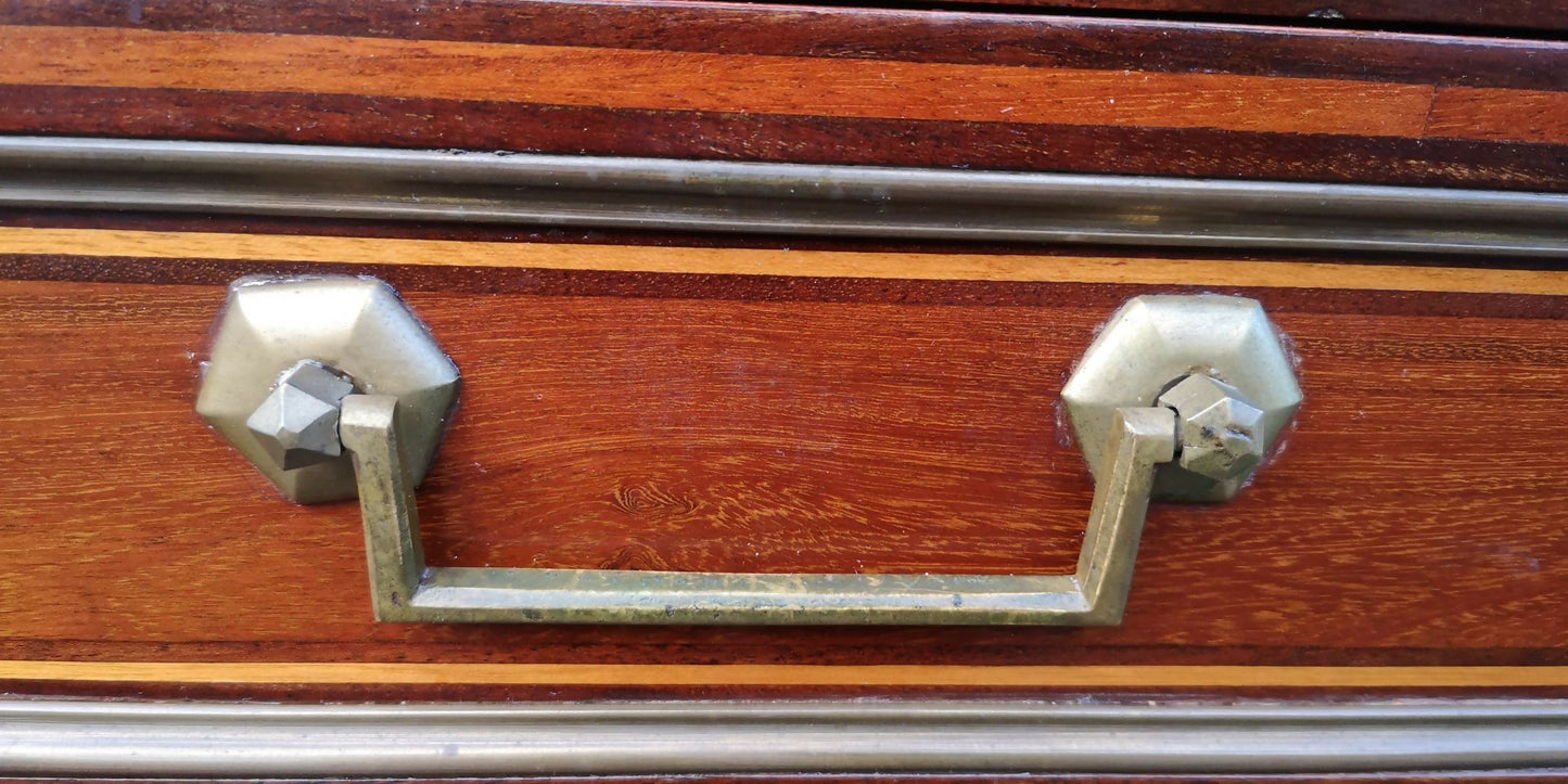 Late 19th Century French Mahogany and Satinwood Banded Vitrine - Cabinet