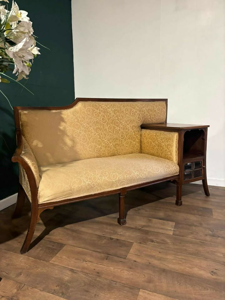 Edwardian Walnut Upholstered setteeghg