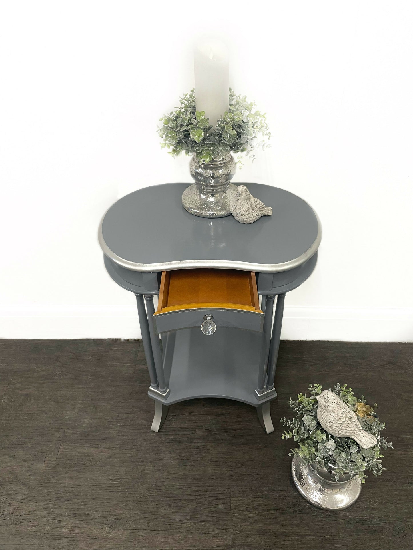 Grey And Silver Side Table