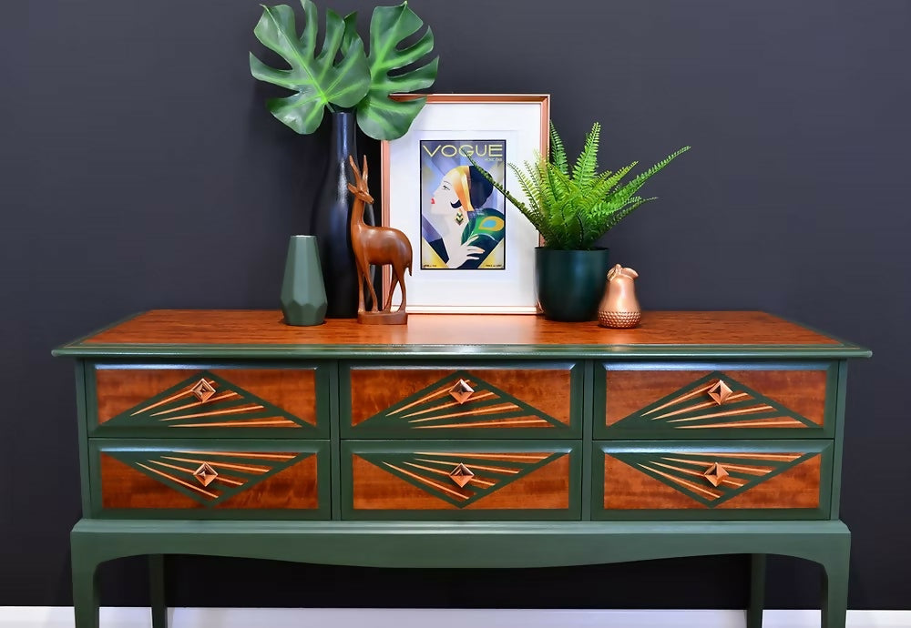 Green Art Deco Sideboard