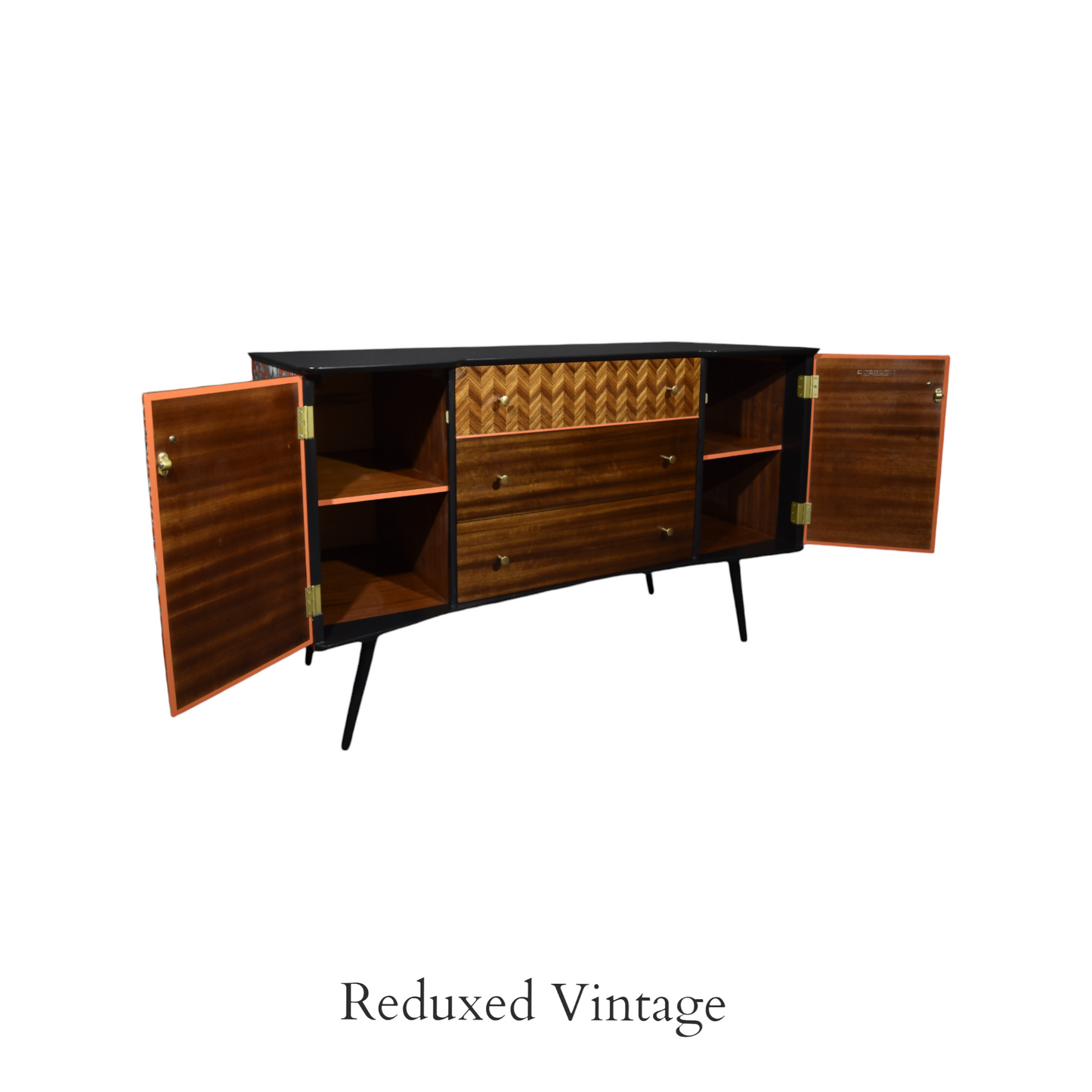 Sideboard, decoupage, hand painted, storage, MCM, uniflex, diningroom, sittingroom