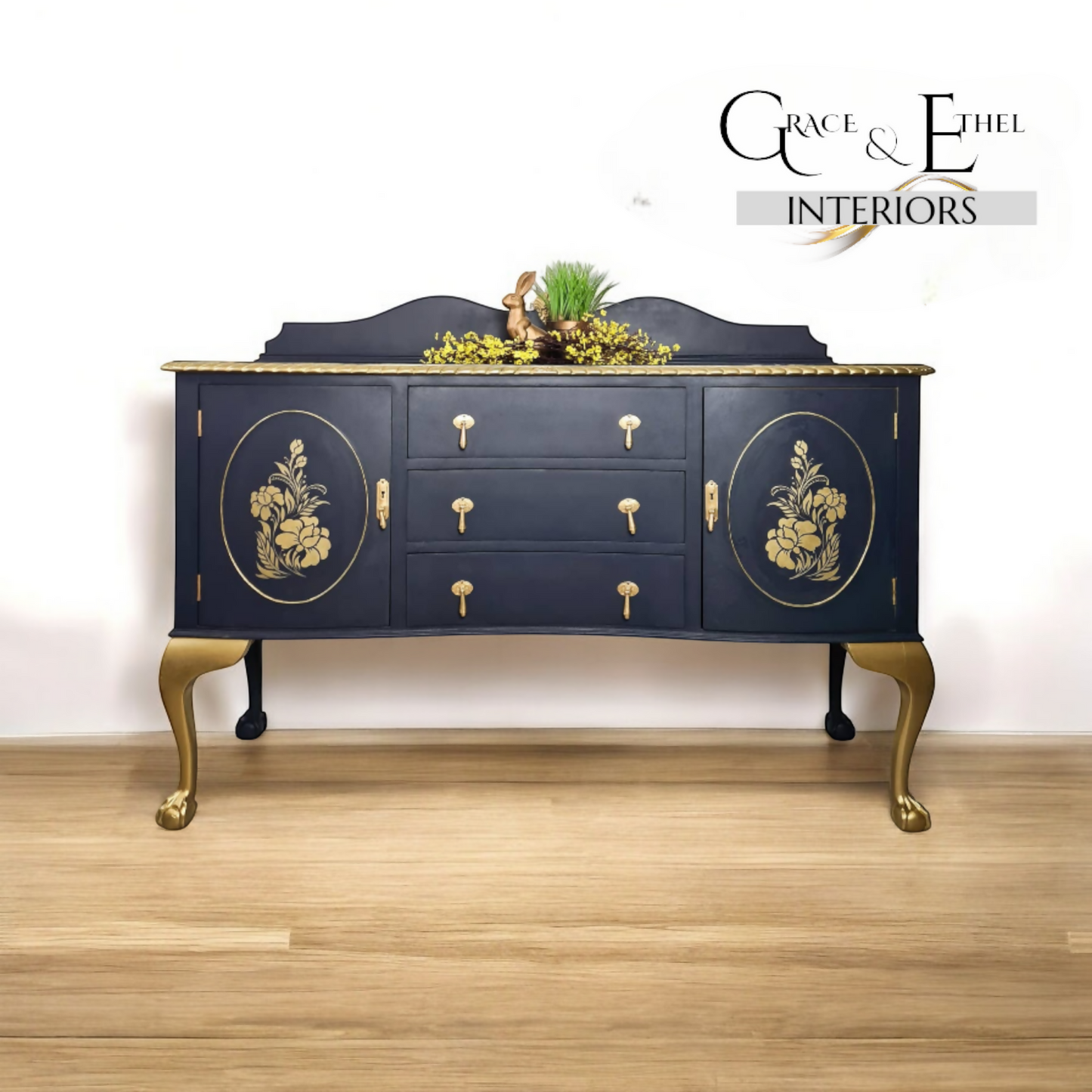 Navy blue sideboard