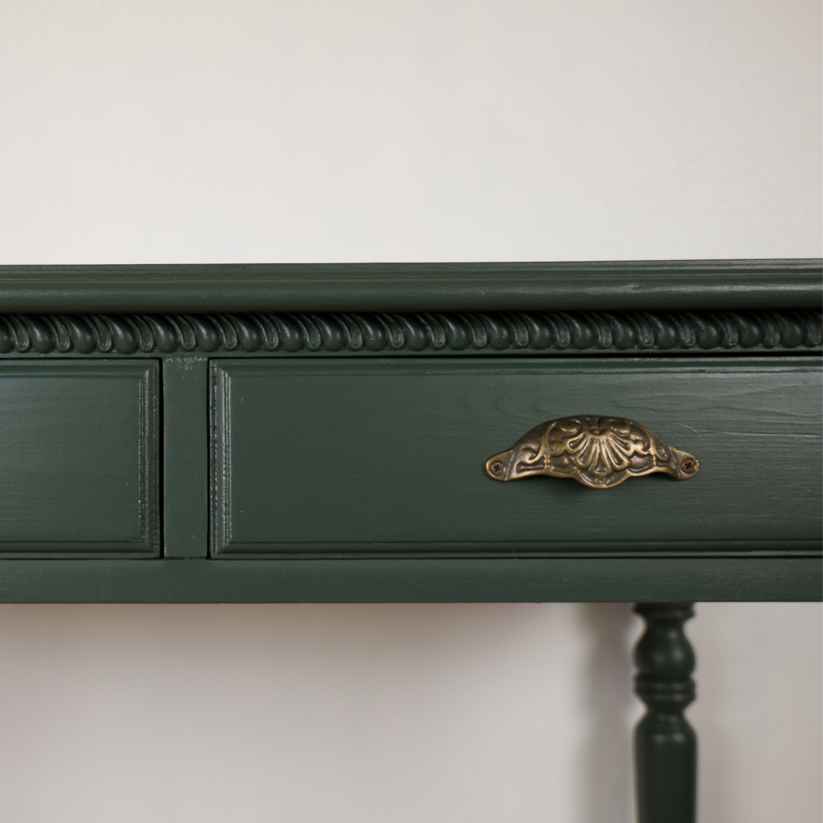 Vintage Green Writing Desk, Painted Desk with Drawers, Dressing Table or Console Table