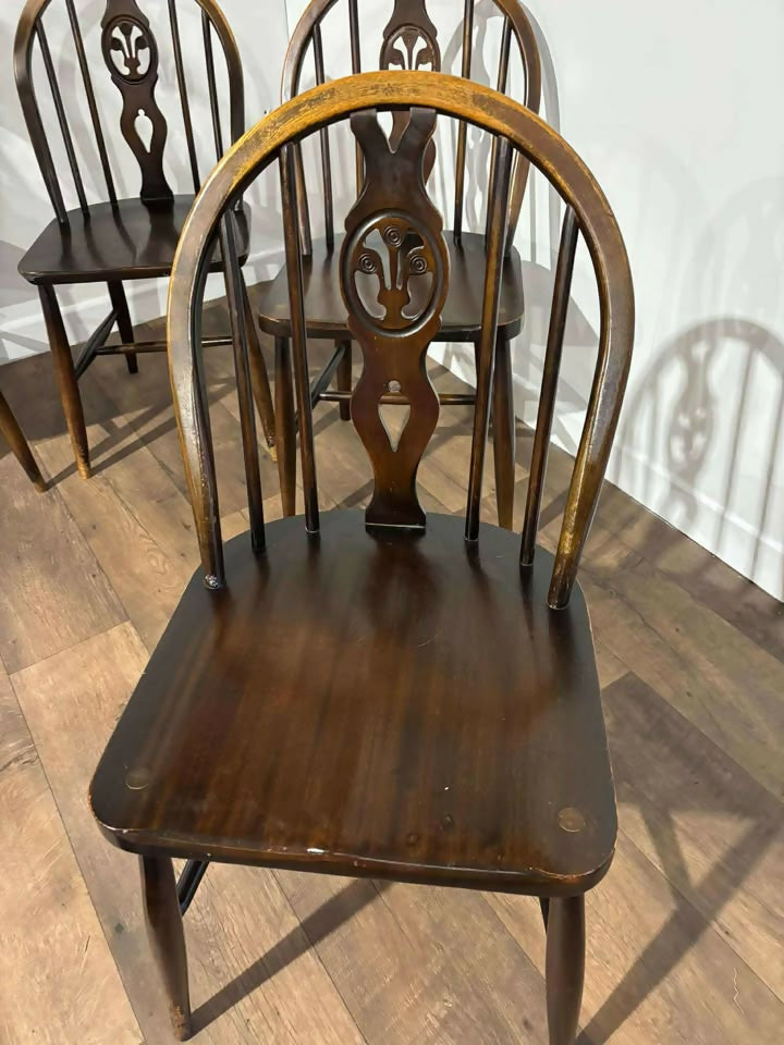Vintage Ercol Set of Four chairs z