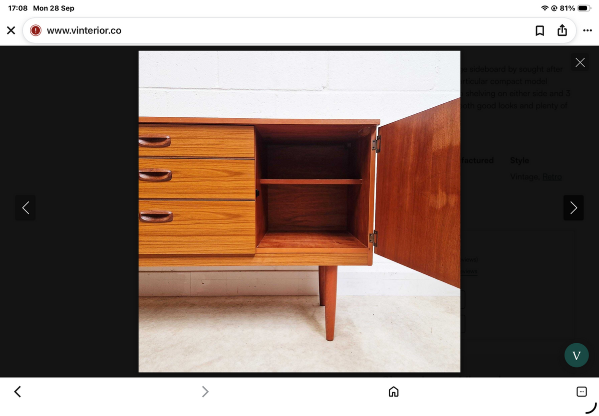 Vintage 1970s Schreiber Mid Century Sideboard/Dresser