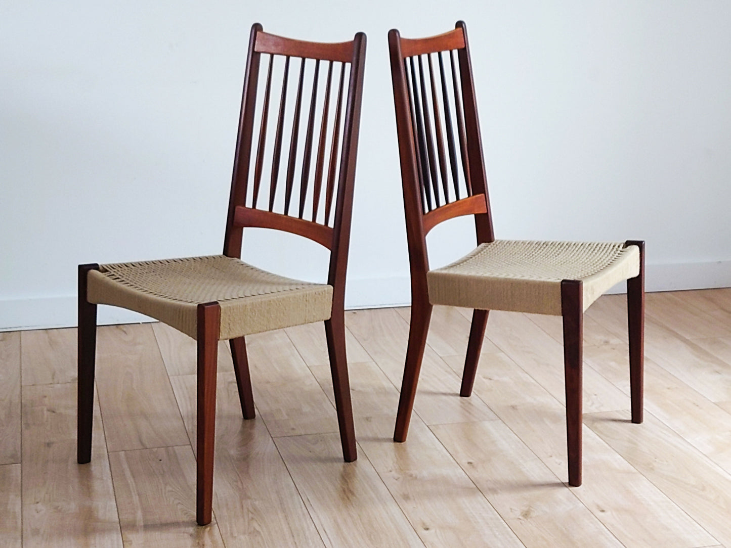 Pair Of Mid Century Danish Teak Dining Chairs By Arne Hovmand