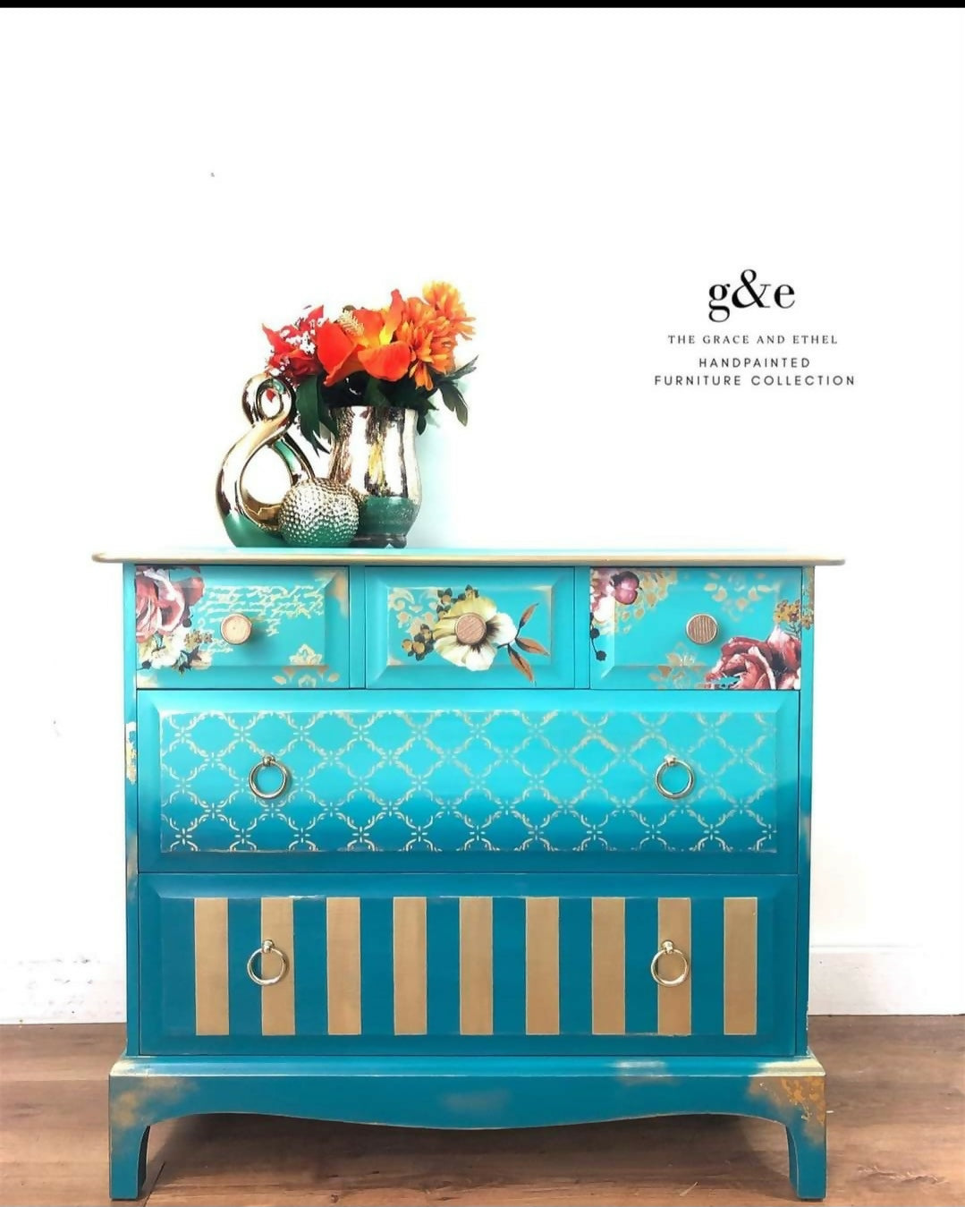 Blue stag minstrel chest of drawers