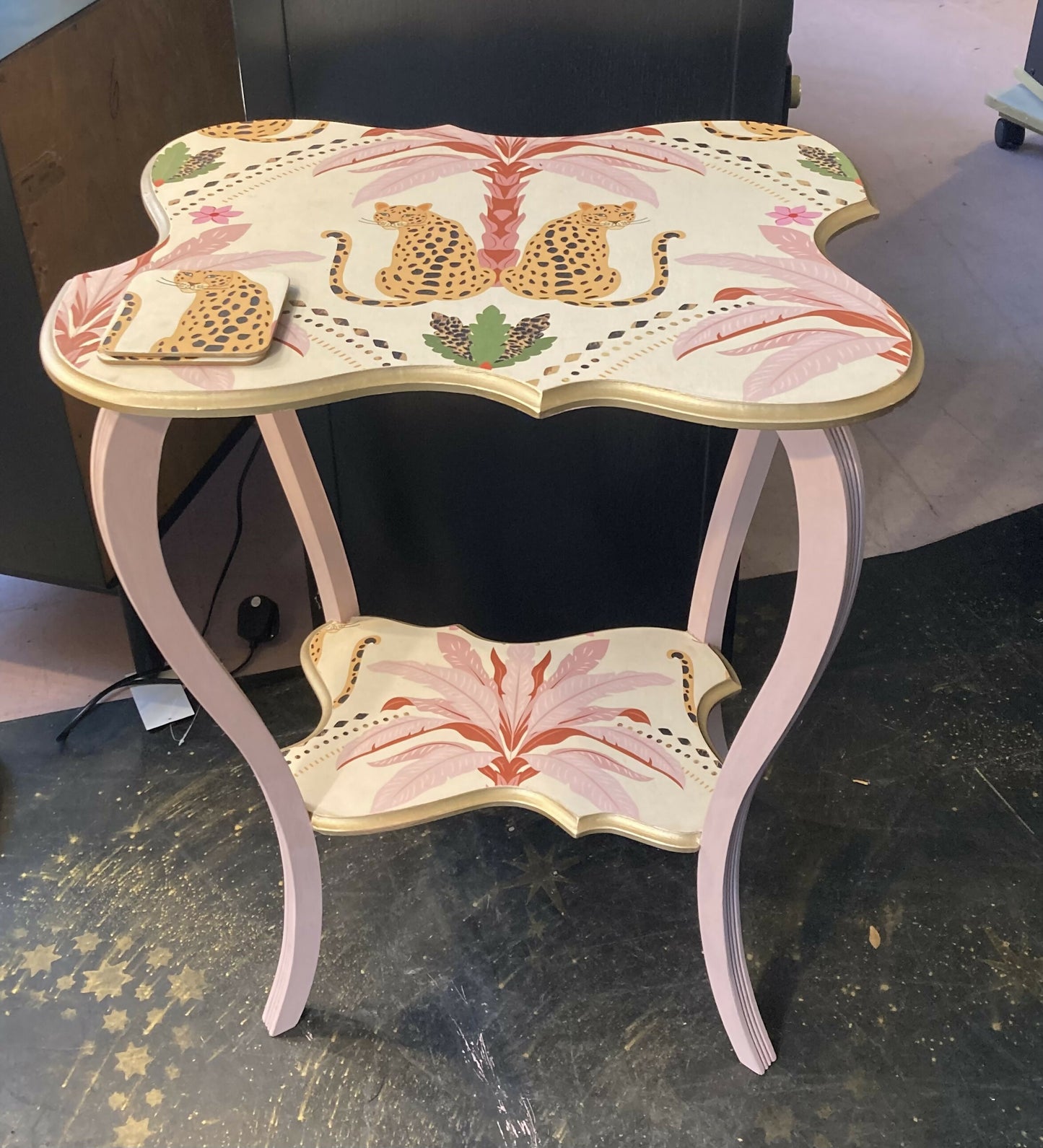 Cheetah Print in Pink Side table