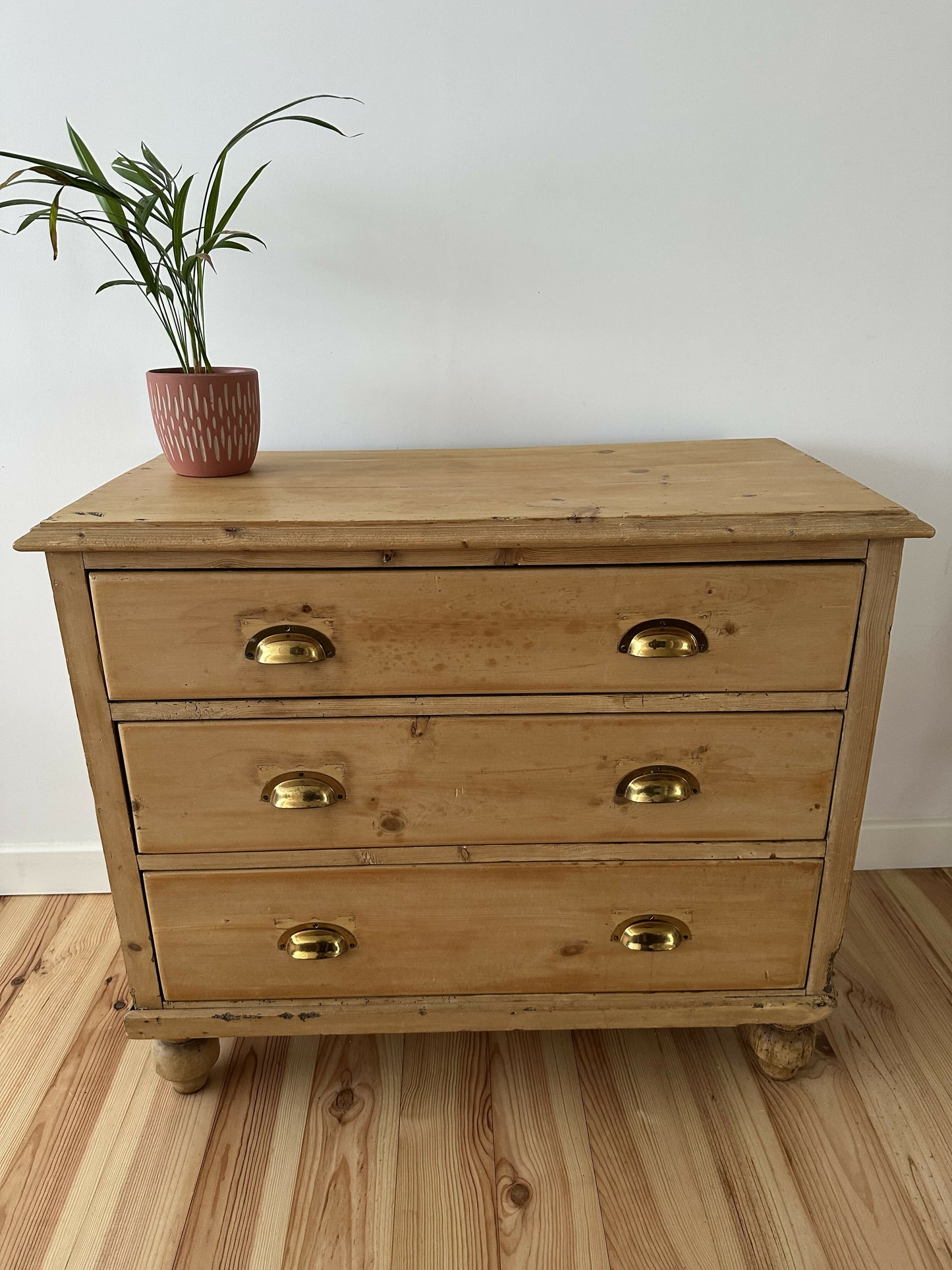 Antique Victorian Pine Chest of Drawers Rustic Stripped Pine