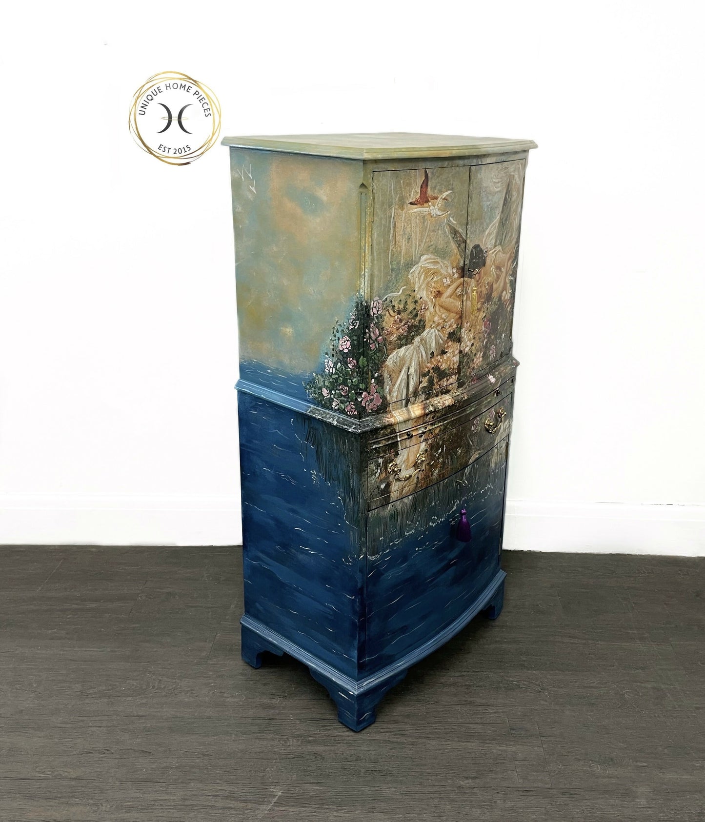Bespoke Whimsical Floral Fairies Drinks Cabinet
