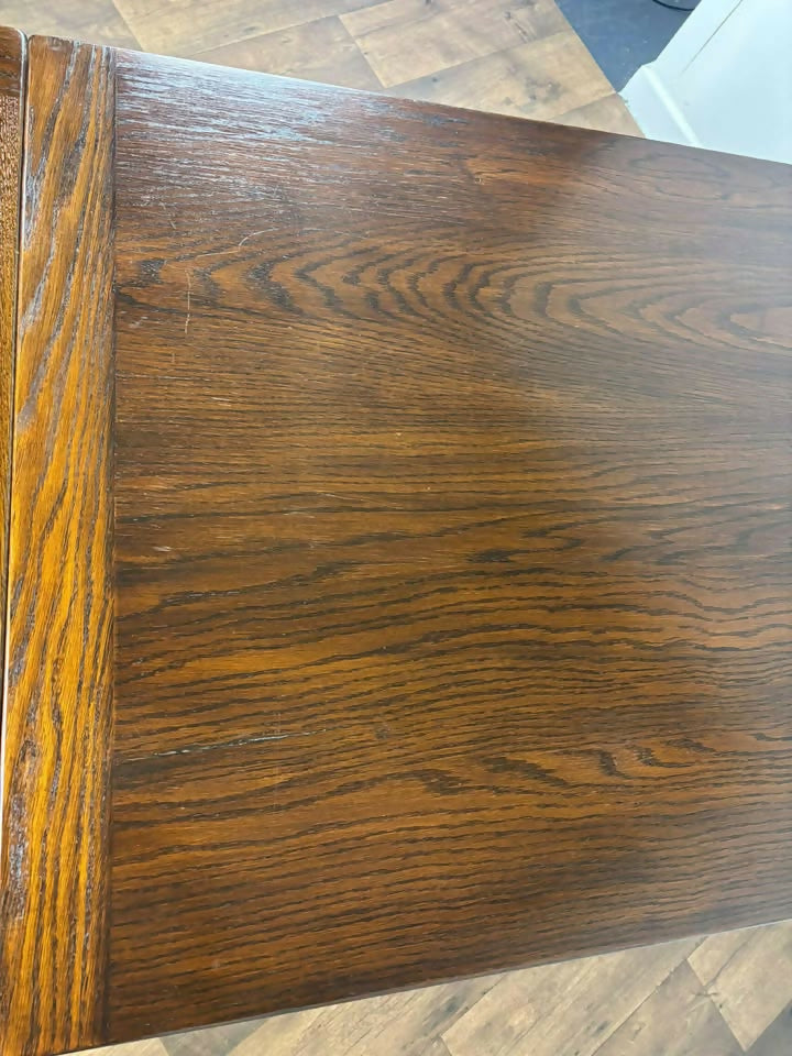 Vintage Priory Oak Refectory Style Draw Leaf Dining Table