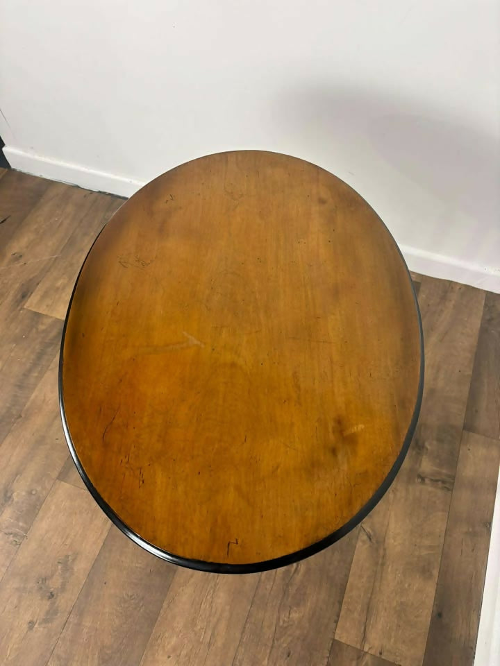 Victorian Mahogany Oval Tip Top Tripod Table (Top Secured in Fixed Position)