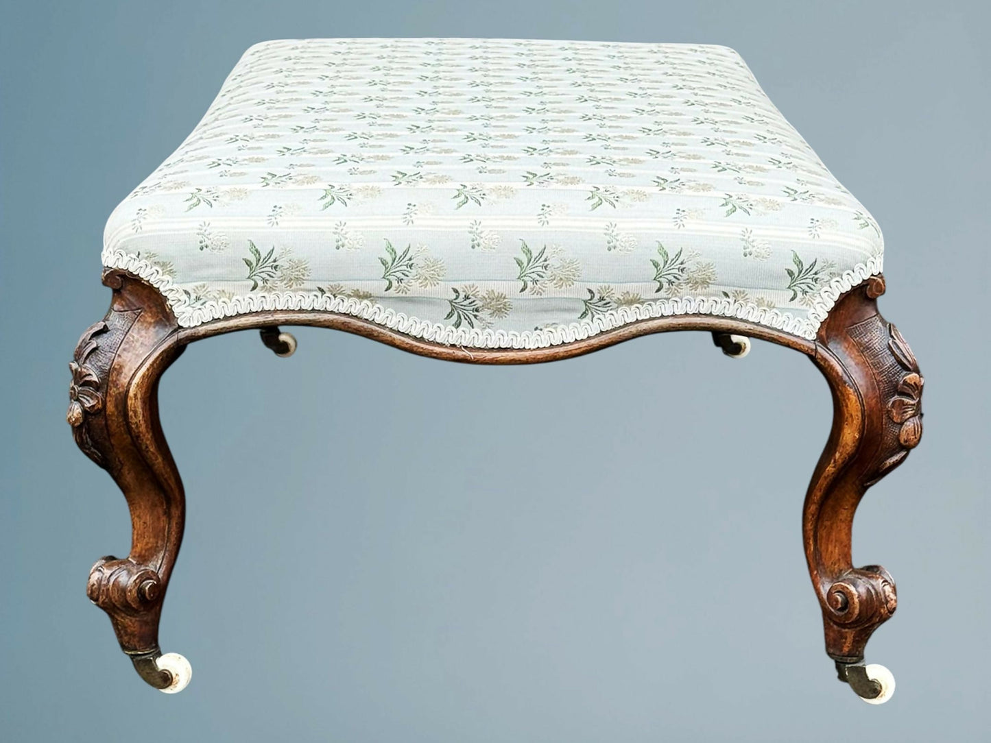 Large 19th Century Victorian Walnut Stool