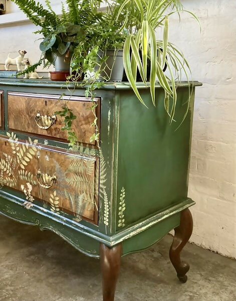 Chest of Drawers Green Botanical style