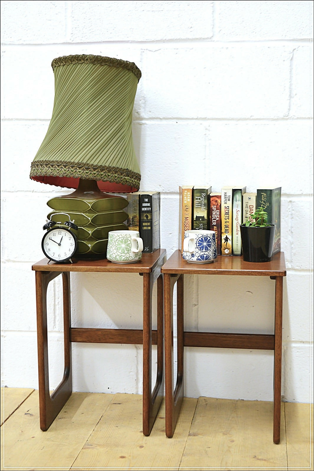 Vintage Bedside Table Set Of 2 Pair McIntosh Teak Danish Design Mid Century