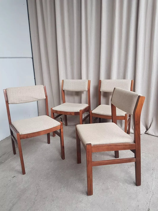 Vintage Mid Century Set Of 4 Dining Chairs Danish Scandi Retro R742