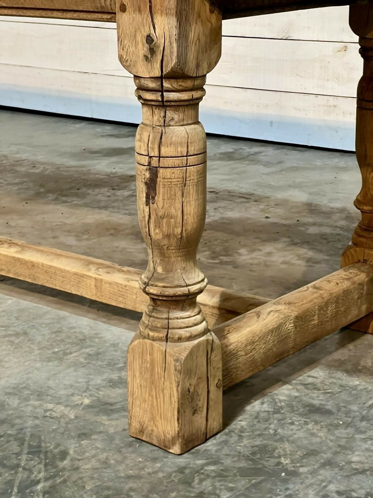 Quality Bleached Oak Farmhouse Dining Table