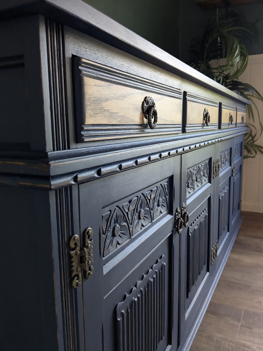 Blue Four Door Sideboard R29041 6