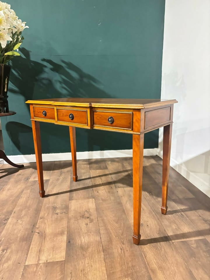 Reproduction Yew Wood Breakfront Console Table66