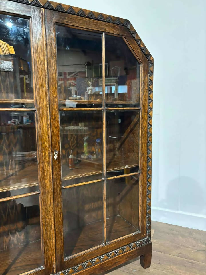 Vintage Oak Art Deco Bookcase