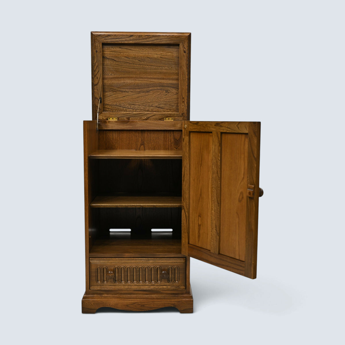 Ercol Hi Fi Cabinet with Lift Up Top For Vinyl Record Player FREE UK Delivery*