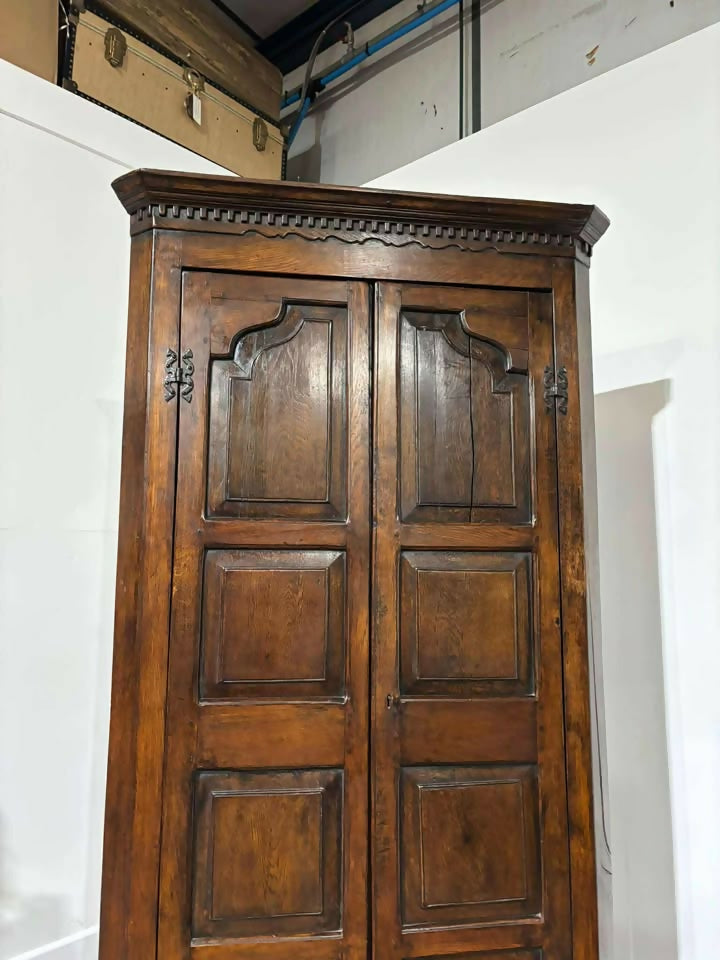 George III Oak Freestanding Corner Cupboard