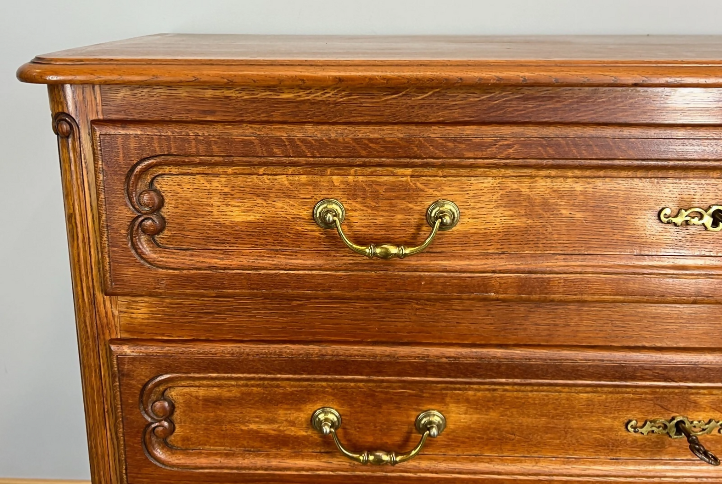 Chest of Drawers Vintage French Louis XVI Style Oak 3 Drawers Cabinet LOT 3770