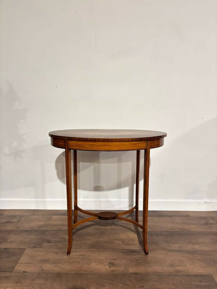 Edwardian Inlaid Oval Window Side Table1