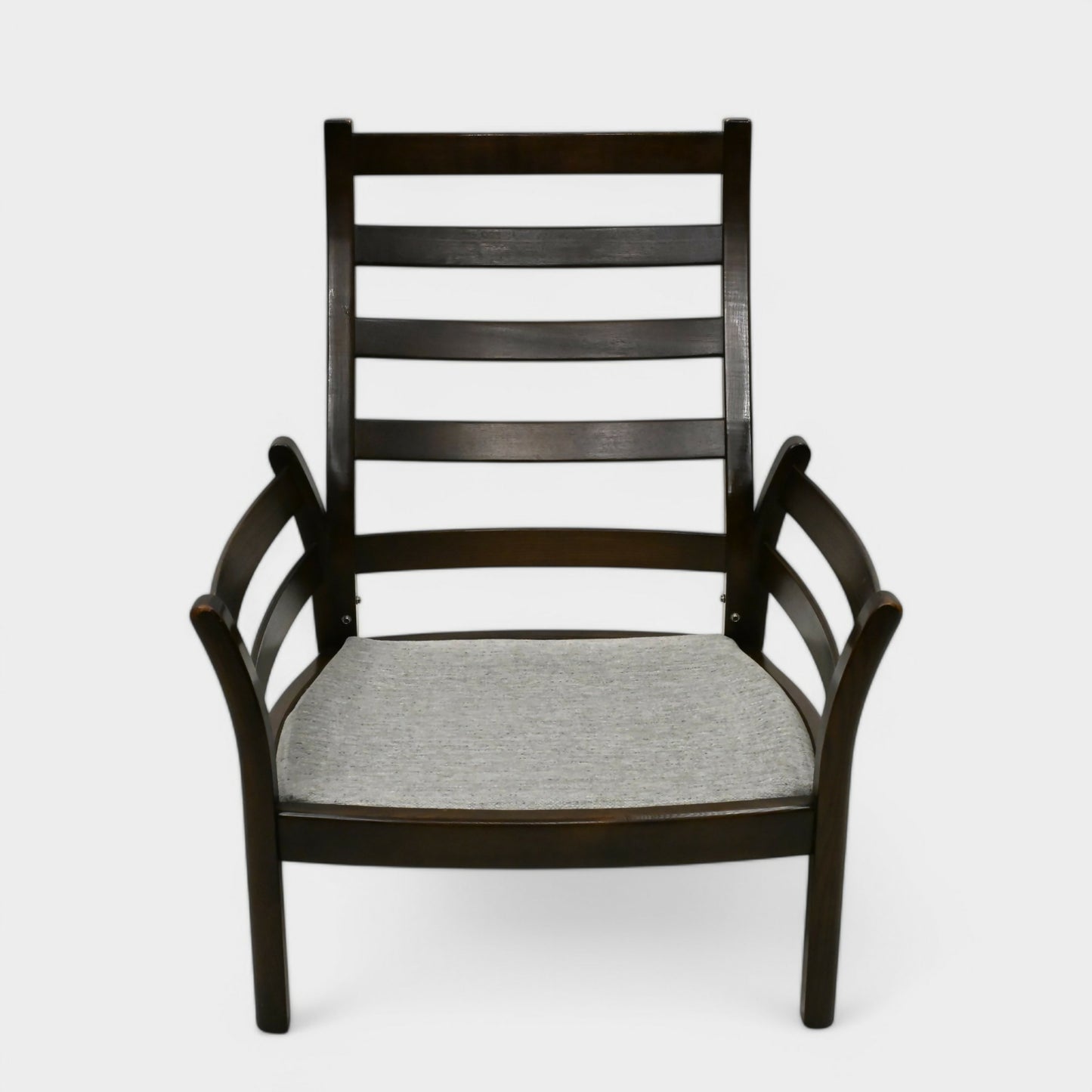 Ercol Saville Easy Chair Armchair Dark Finish Grey Upholstery FREE UK Delivery*. SBR10065/1202E