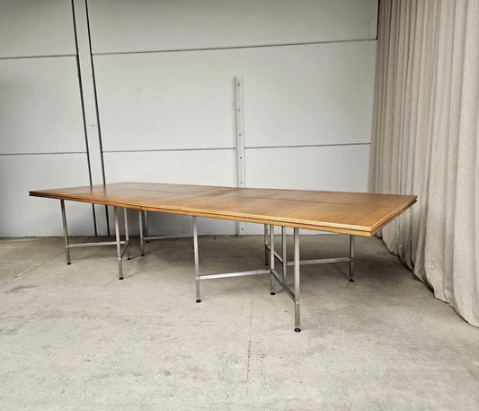 Vintage Late Mid Century Conference Boardroom Modernist Scandi Dining Table R917
