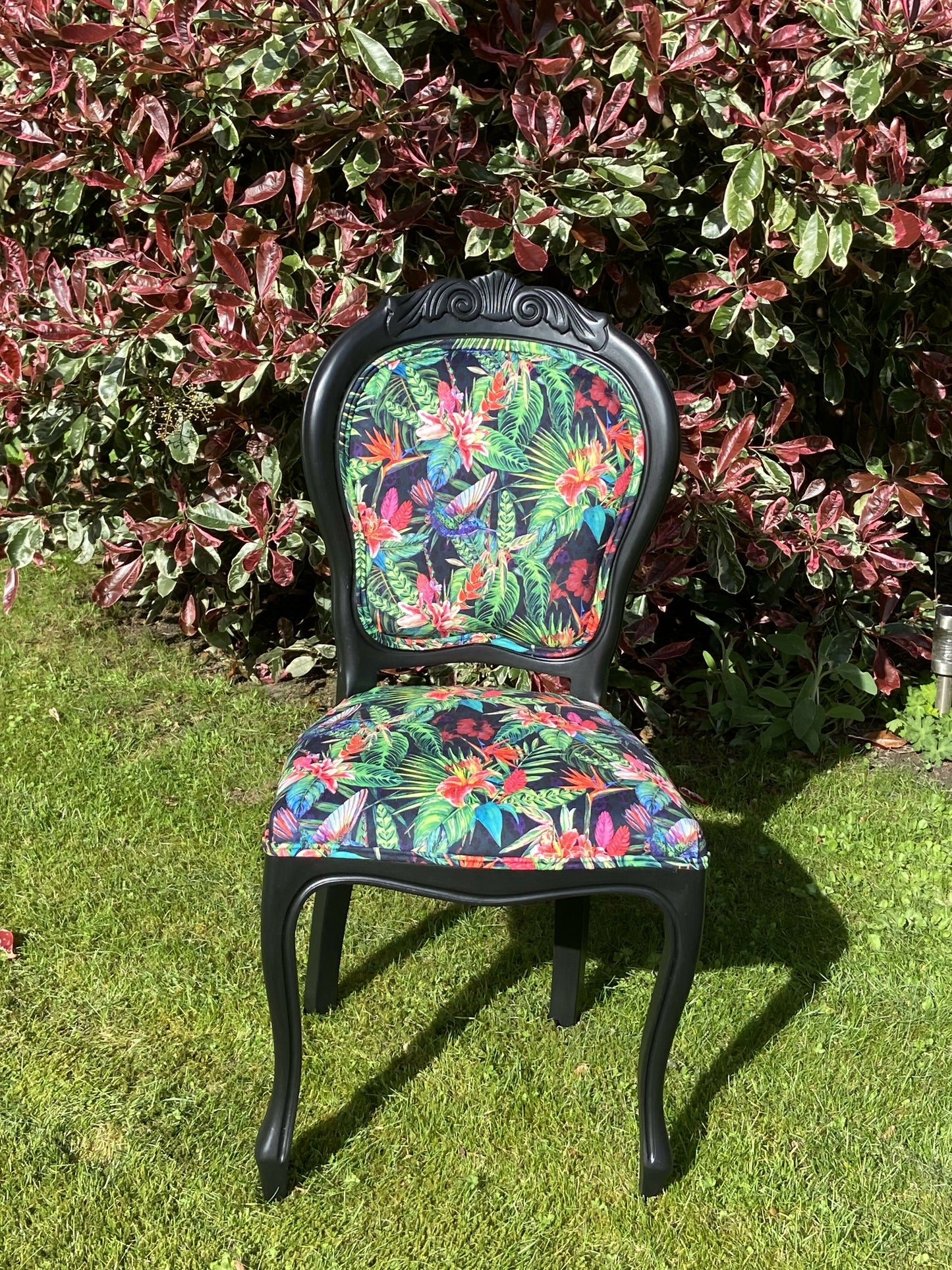 Rococo Vintage Hummingbird Velvet Chair