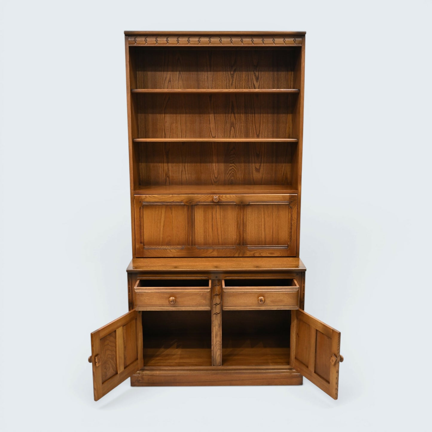 Ercol Mural Wall Unit Bookcase/Drinks Cabinet Golden Dawn FREE UK Delivery*