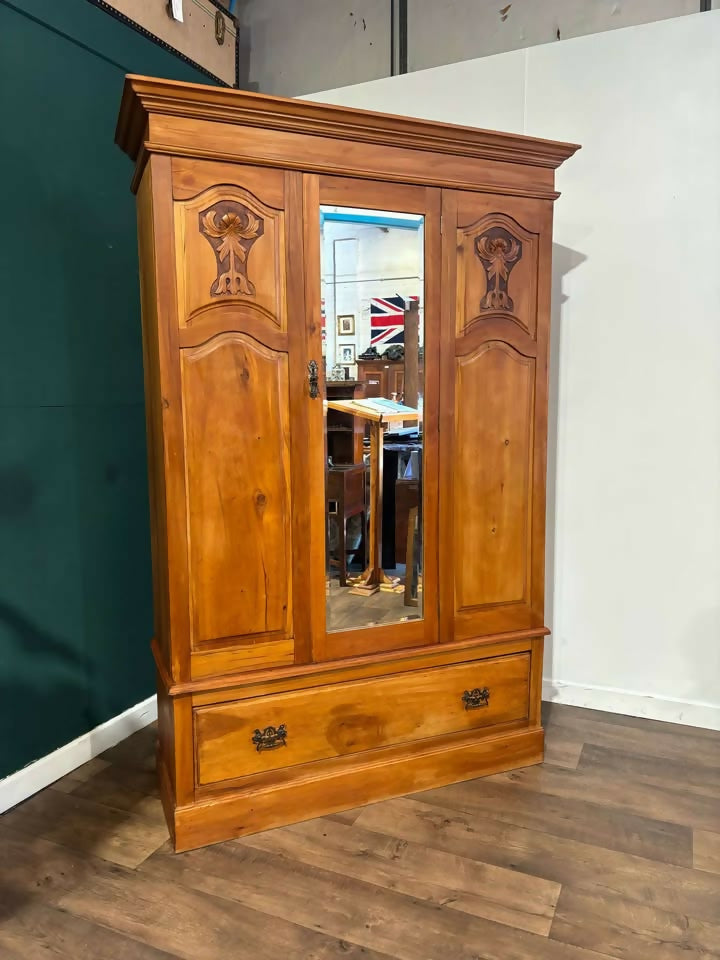 Edwardian Satinwood Double Wardrobez