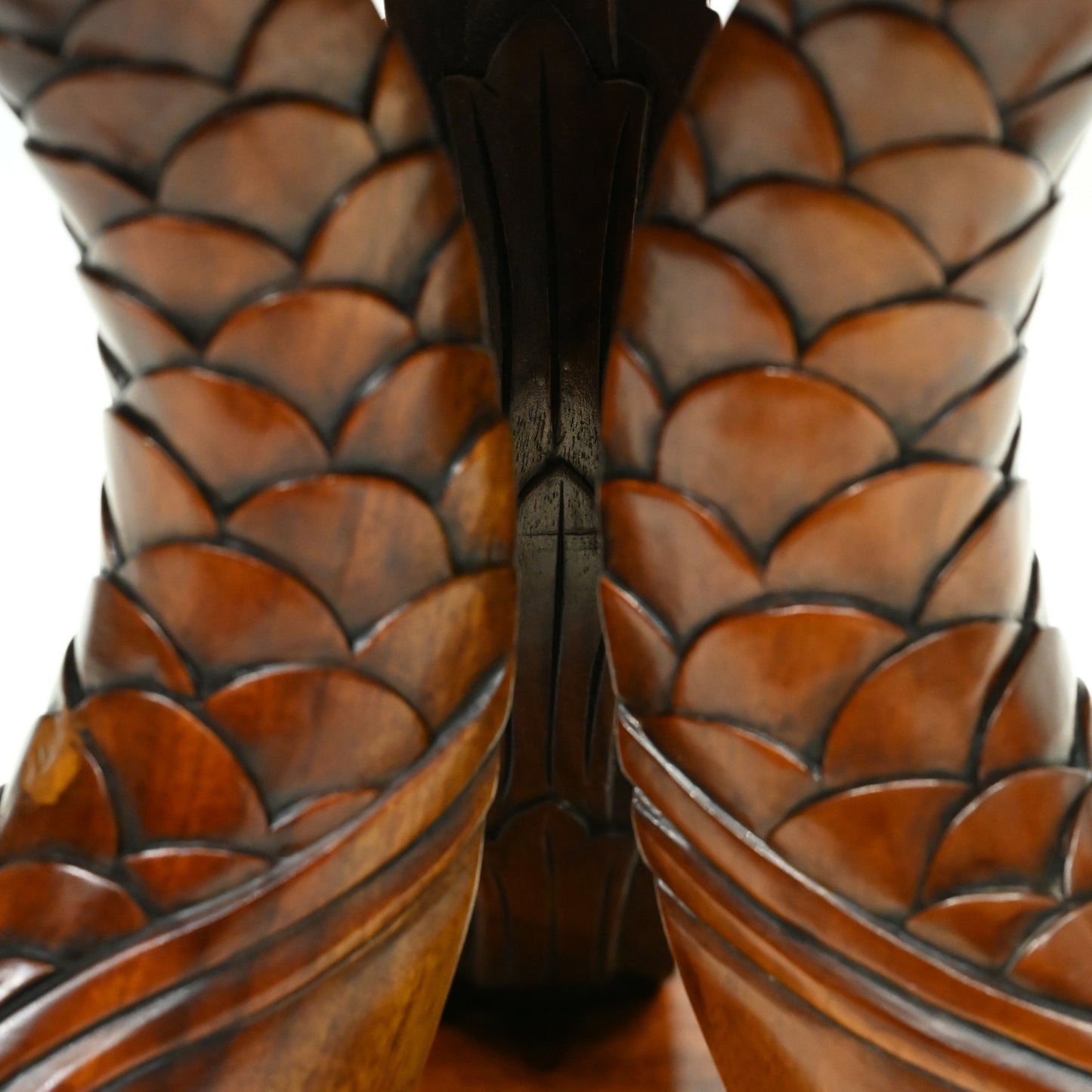 Chinese Dressing Stool Fish Carvings Studded Upholstered Seat FREE UK Delivery. SBR10753/2307E