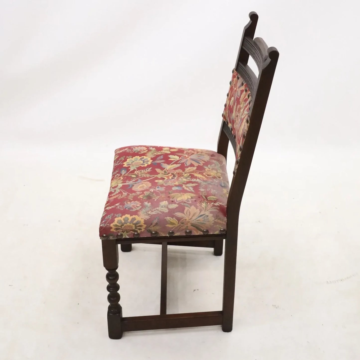 6 Old Charm Dining Chairs Tudor Brown Studded Upholstery FREE UK Delivery