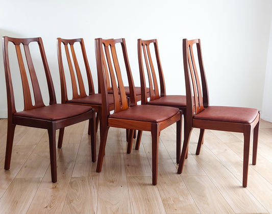 Mid century retro Nathan dining chairs set of 6