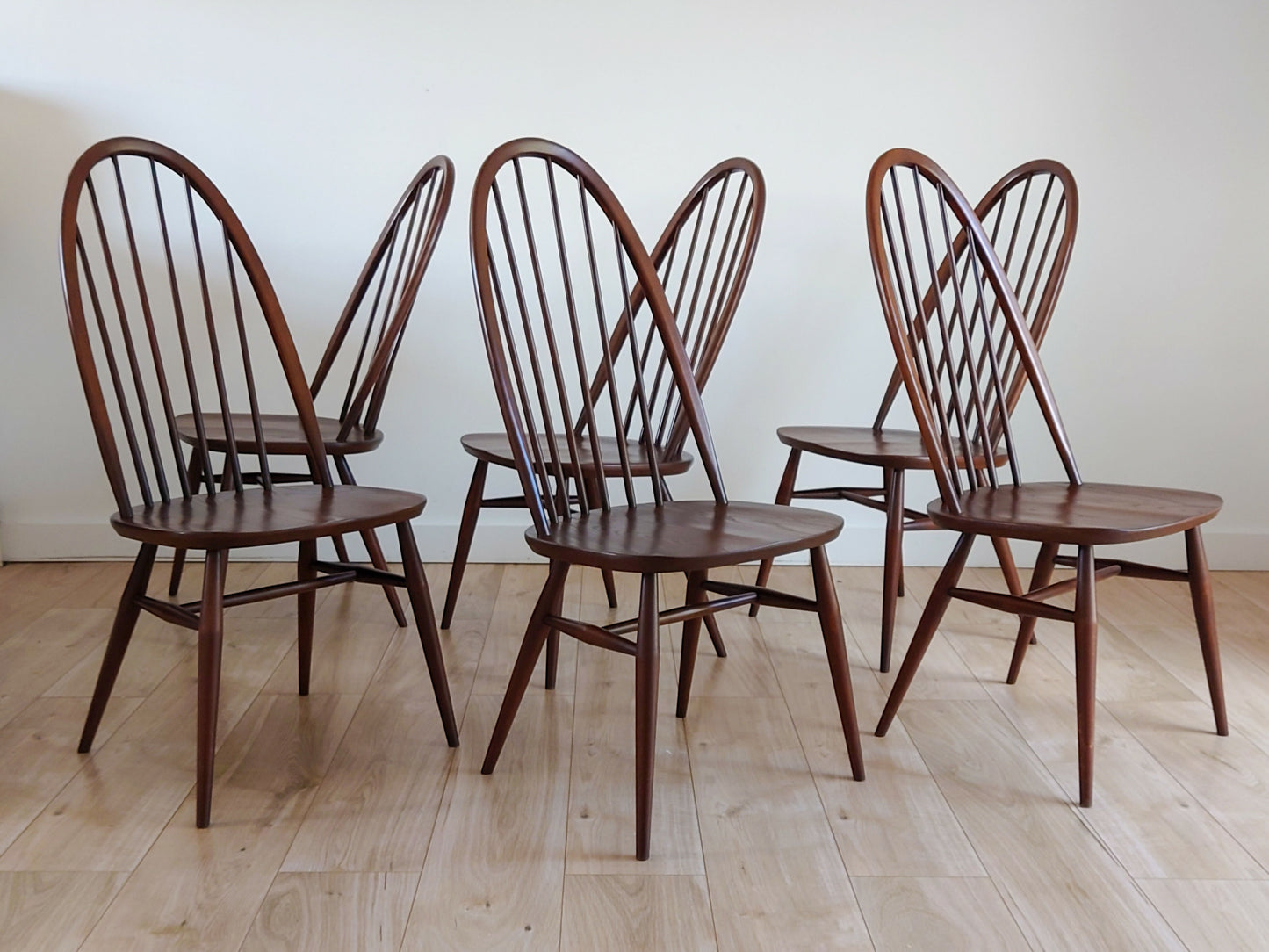 Mid century retro Ercol Windsor Quaker dining chairs