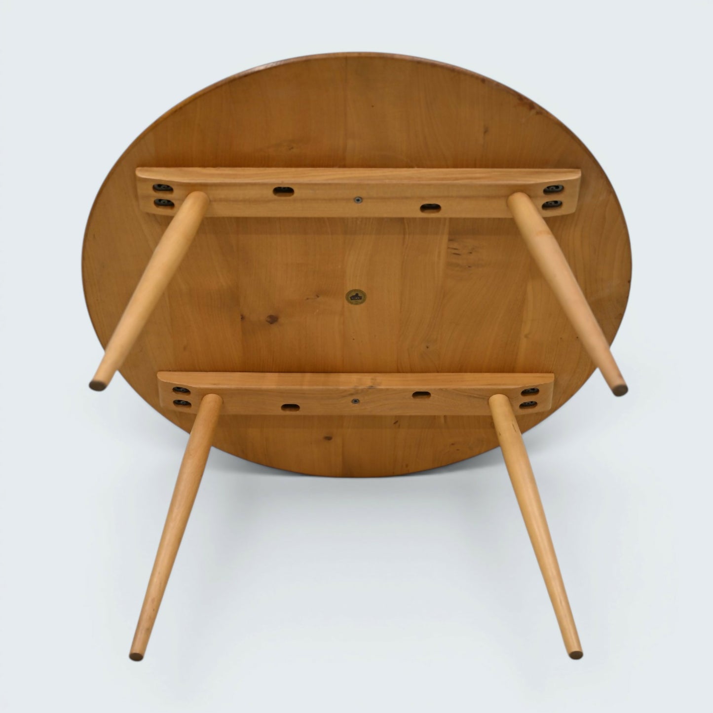 Ercol Large Round Coffee Table 1970s Retro Light Finish 74.5cm FREE UK Delivery