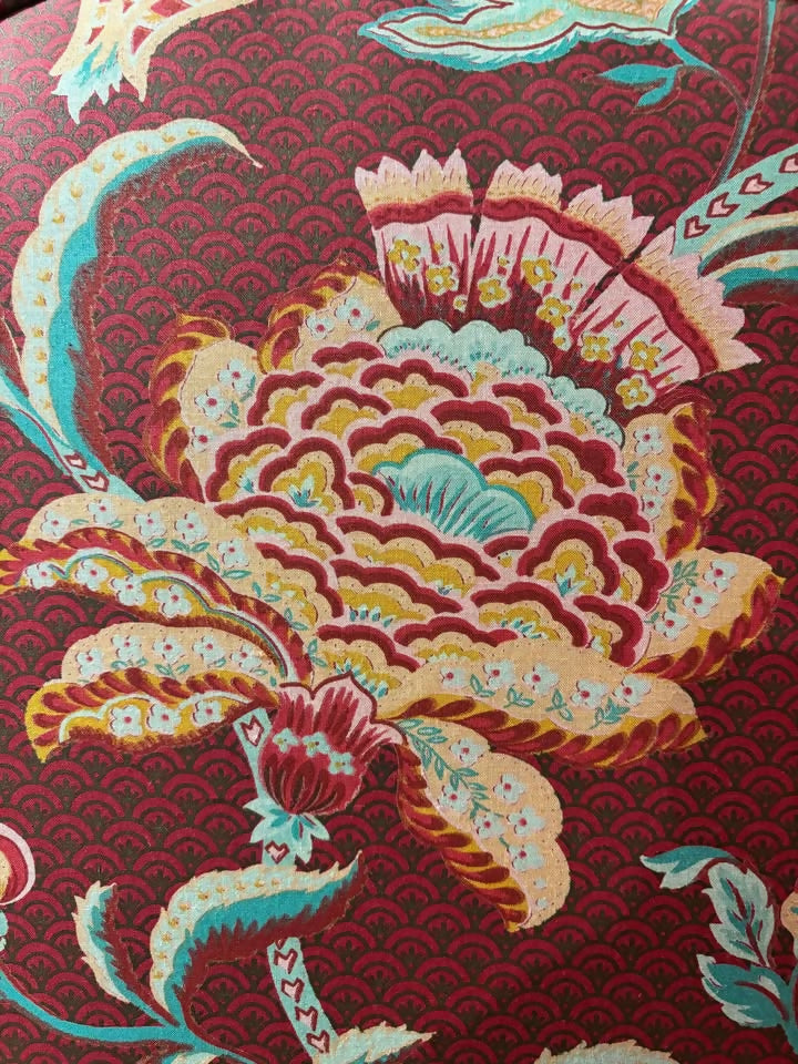 Vintage Fabric Covered Three Fold Dressing Screend