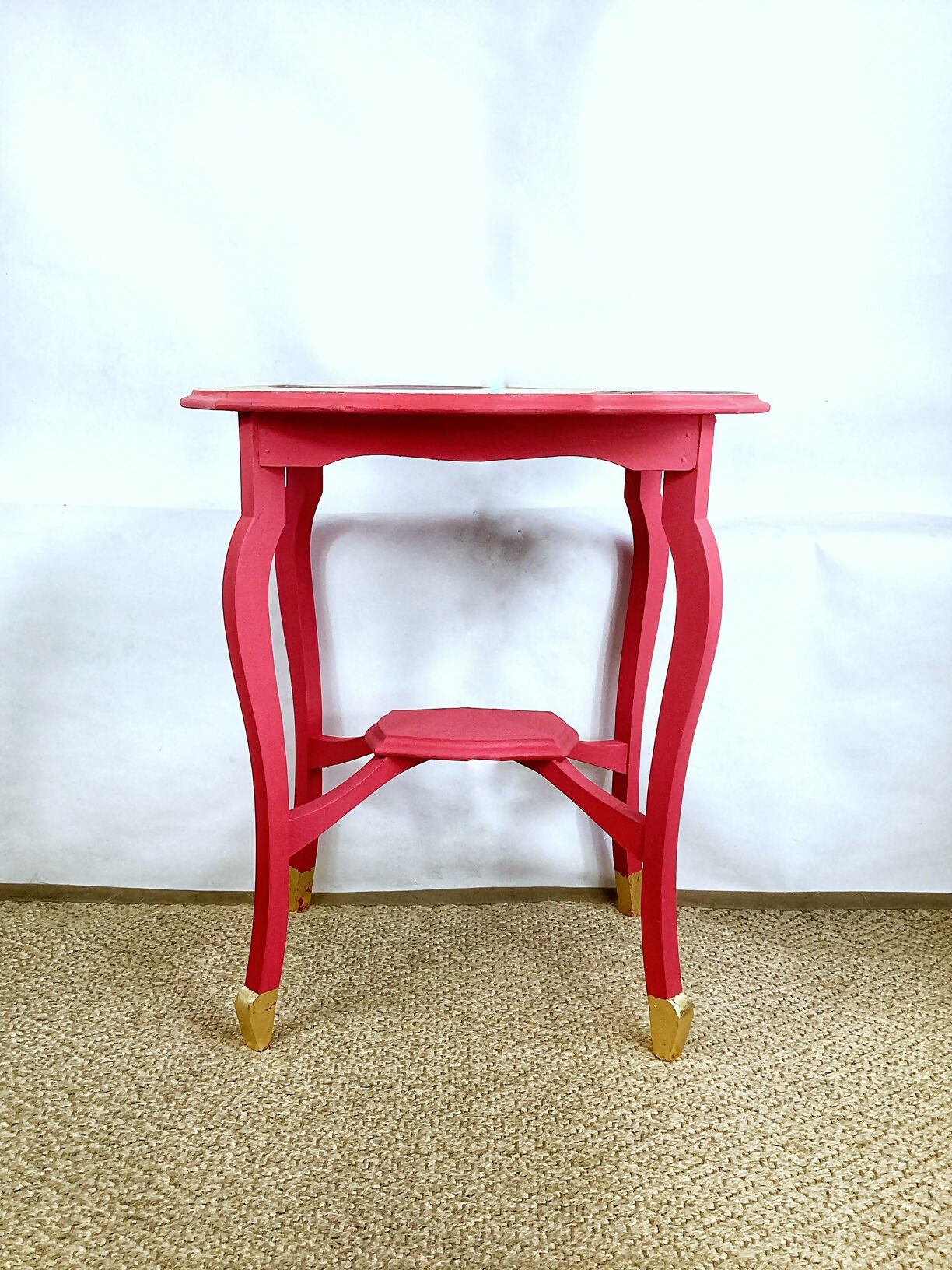 Unique And Beautiful Gold And Pink Side Table