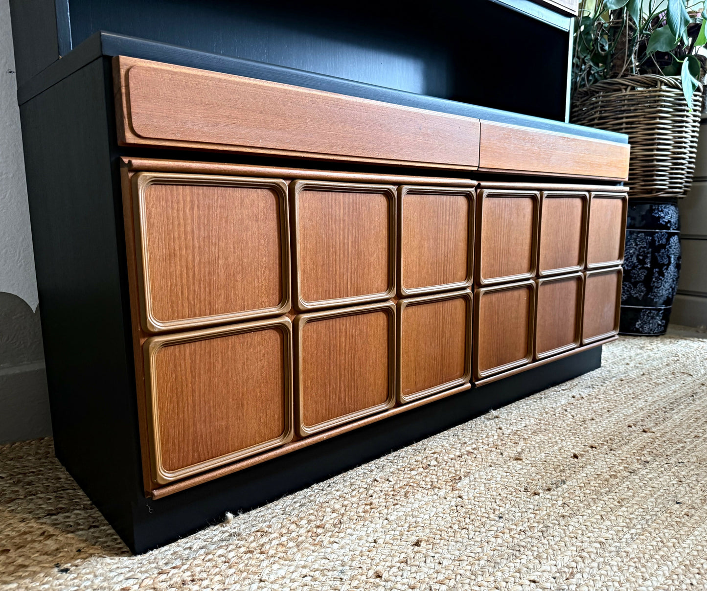 Newly refurbished mcm dresser sideboard by McIntosh mid century teak black danish