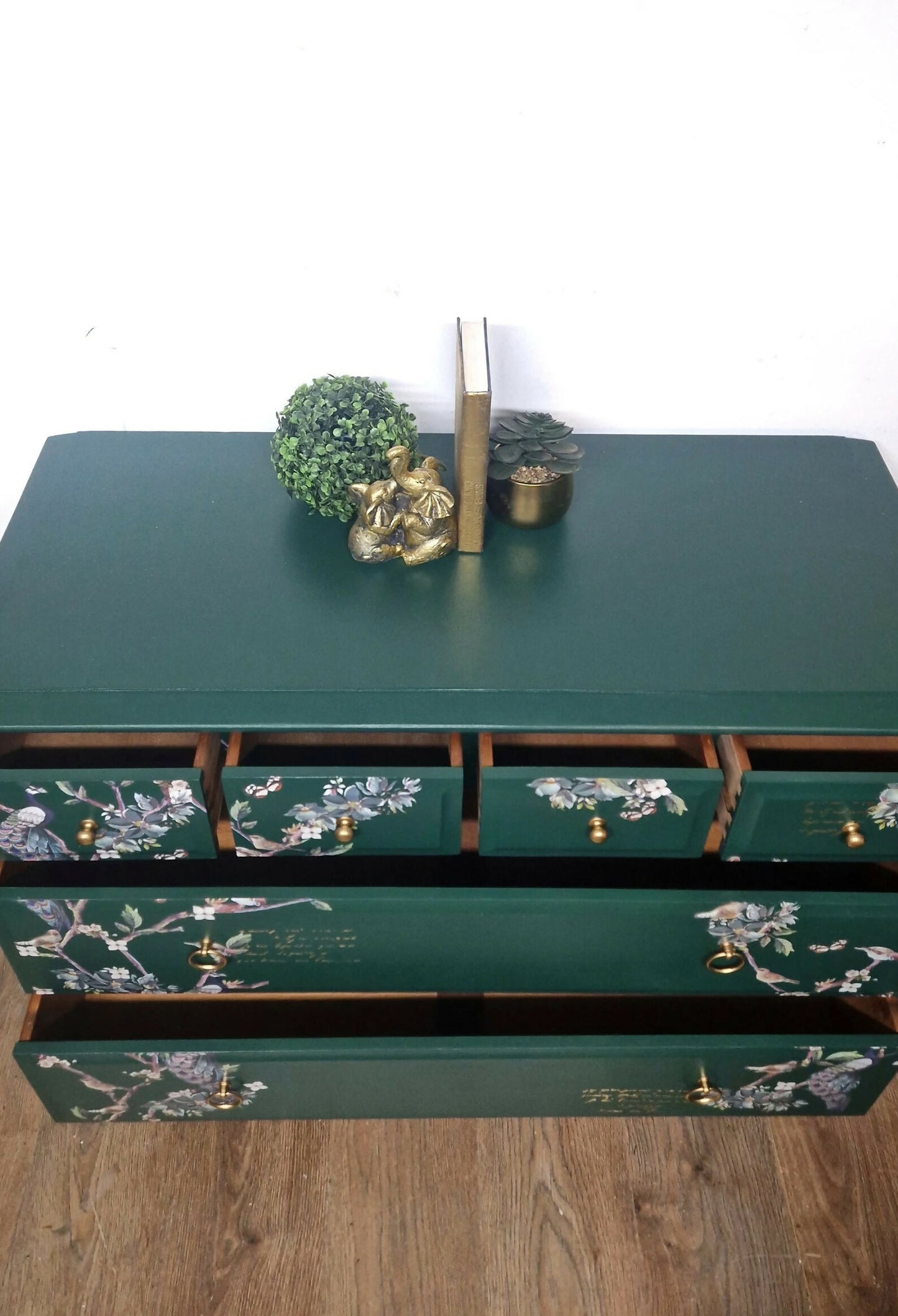 Stag green chest of drawers